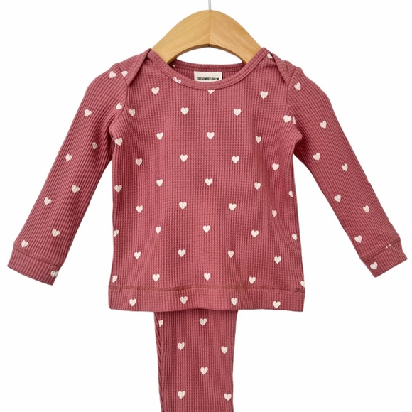 Spearmint love Pink Heart Kids too/pants/dress set size 6 - Picture 1 of 16
